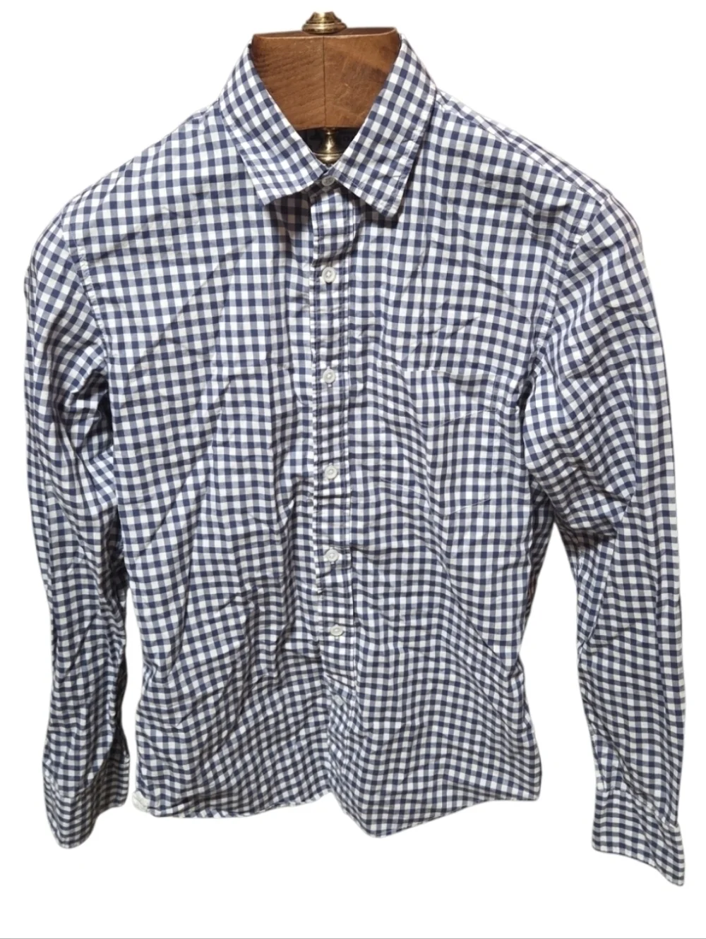 Two J Crew Thomas Mason Mens Blue Plaid Button Slim Fit Cotton Shirts Size Small